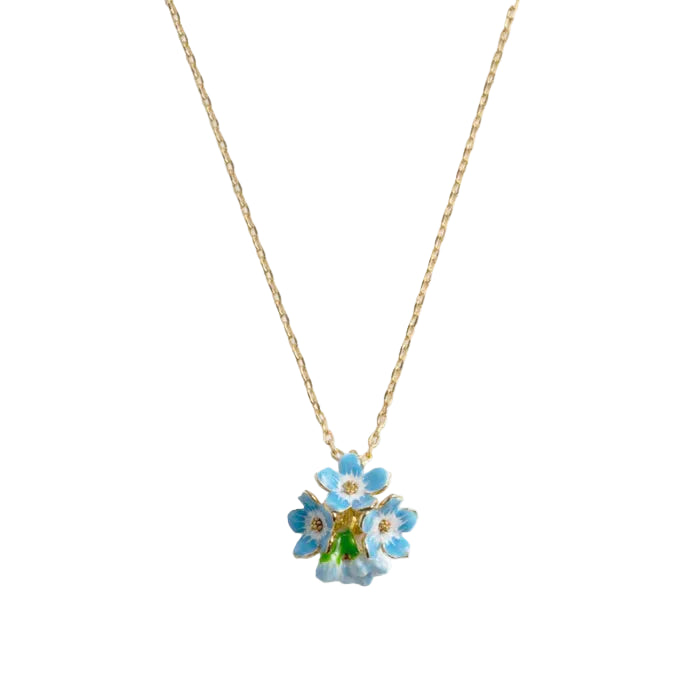 Forget Me Not Cluster Pendant Necklace