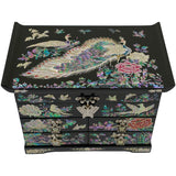 Exquisite Peacock Mother-of-Pearl Inlaid Jewelry Box