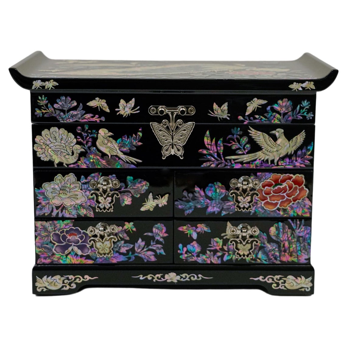 Exquisite Peacock Mother-of-Pearl Inlaid Jewelry Box – Gift at the