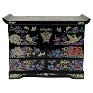 Exquisite Peacock Mother of Pear Inlaid Jewelry Box