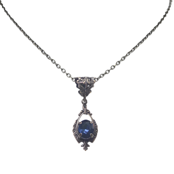 Edwardian Montana Sapphire Crystal Necklace