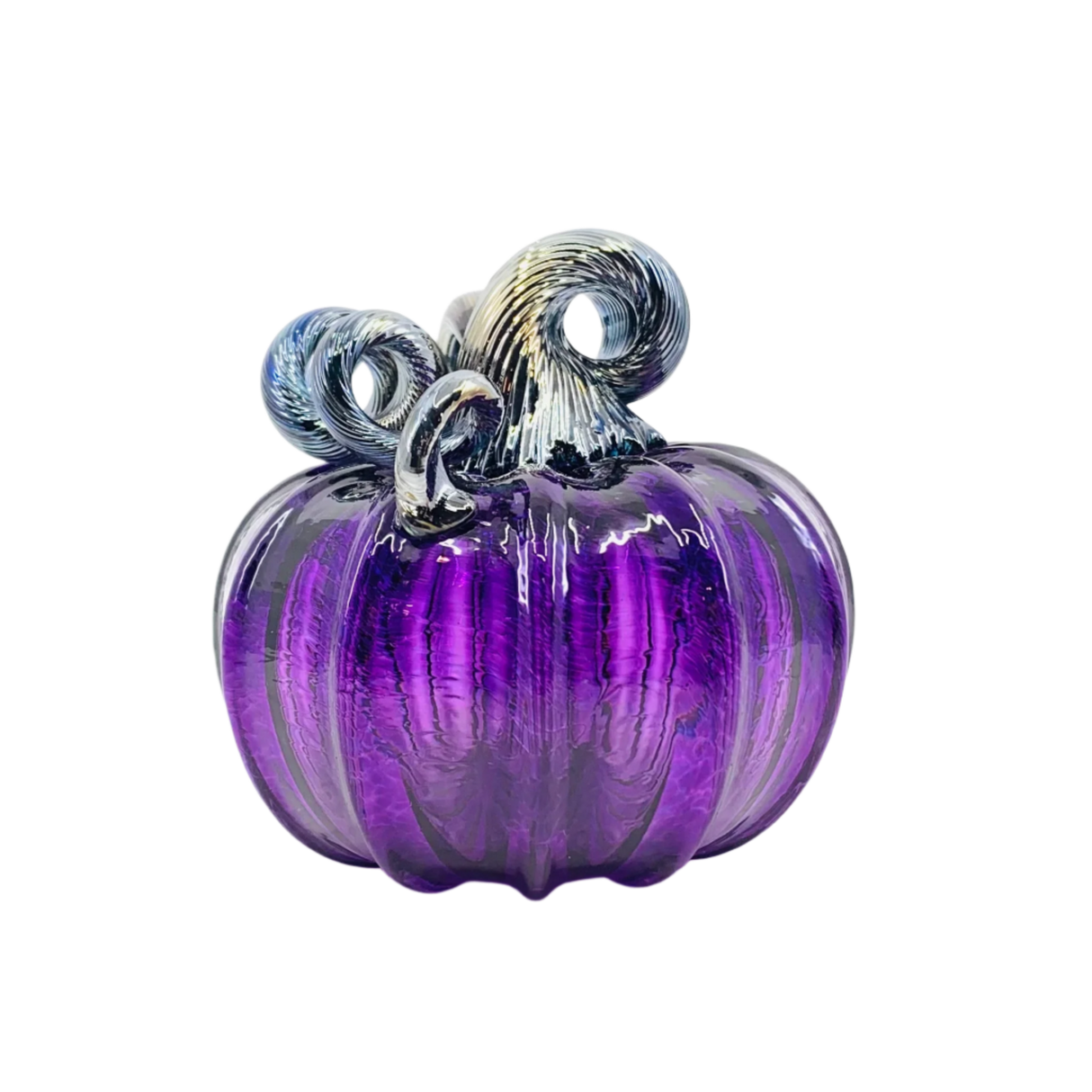 Plum Glass Pumpkin