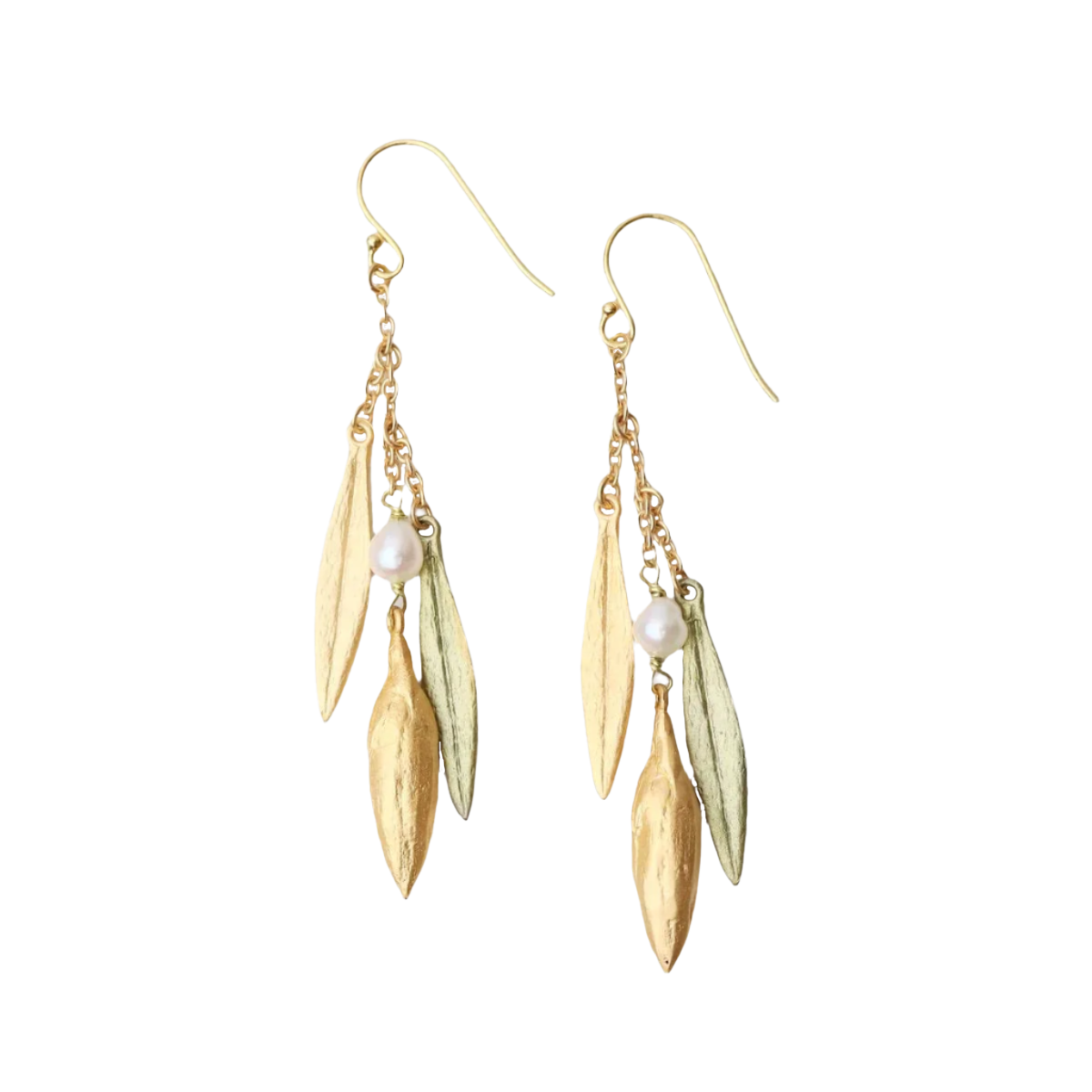 Leaf & Bud Dangle Earrings