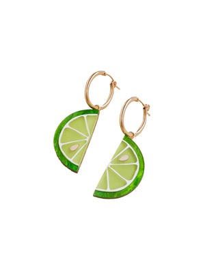 Lime Slice Hoop Earrings