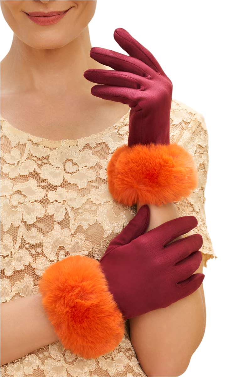 Burgundy & Tangerina Bettina Gloves