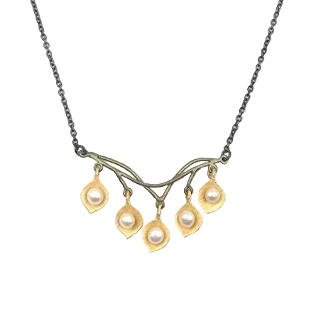 Round Leaf Eucalyptus Bar Necklace