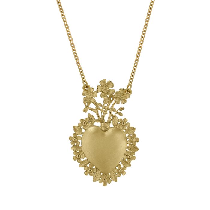 Floral Sacred Heart Necklace