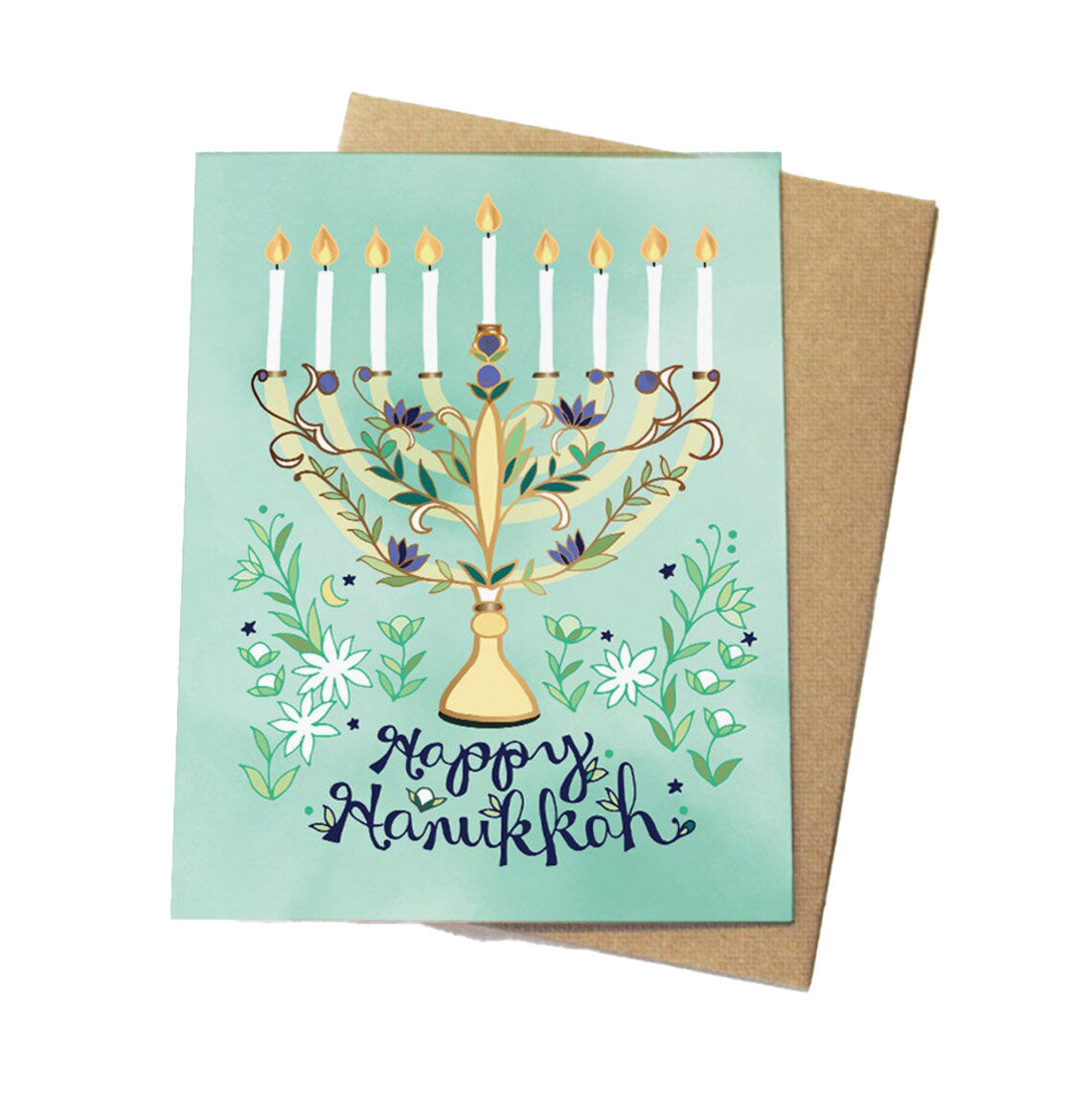 Menorah Vines Single Card