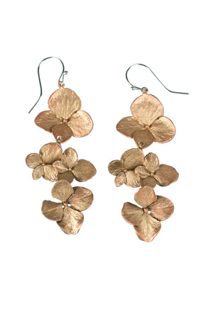 Hydrangea Triple Flower Drop Earrings