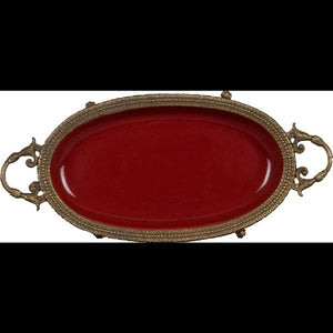 Red Oval Dish