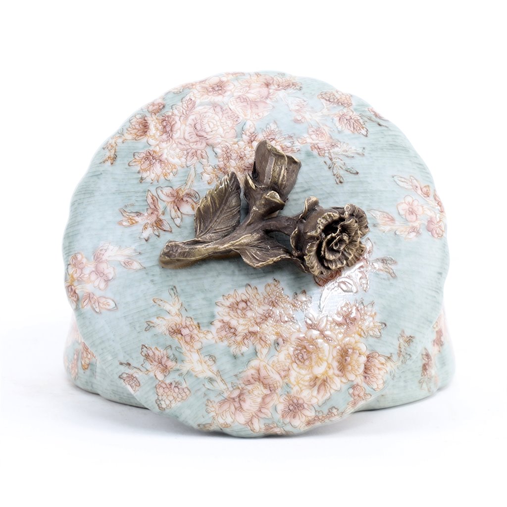 Bronze Roses Porcelain Box