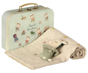Mint Bambi Gift Set: Rattle and Blanket