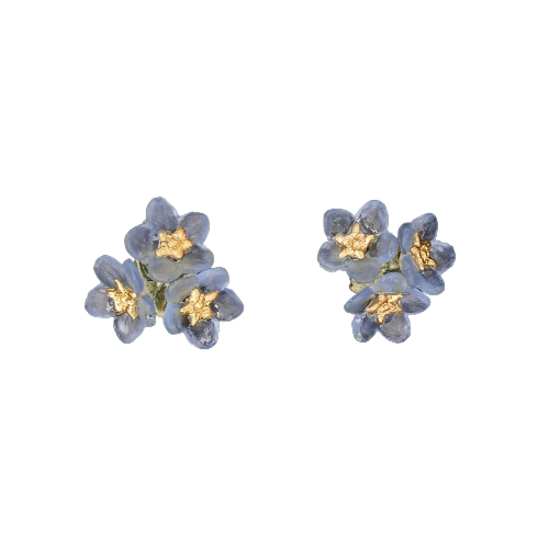 Forget Me Not Triple Flower Cluster Post Earrings