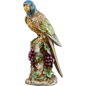 Parrot with Grapes Figurine