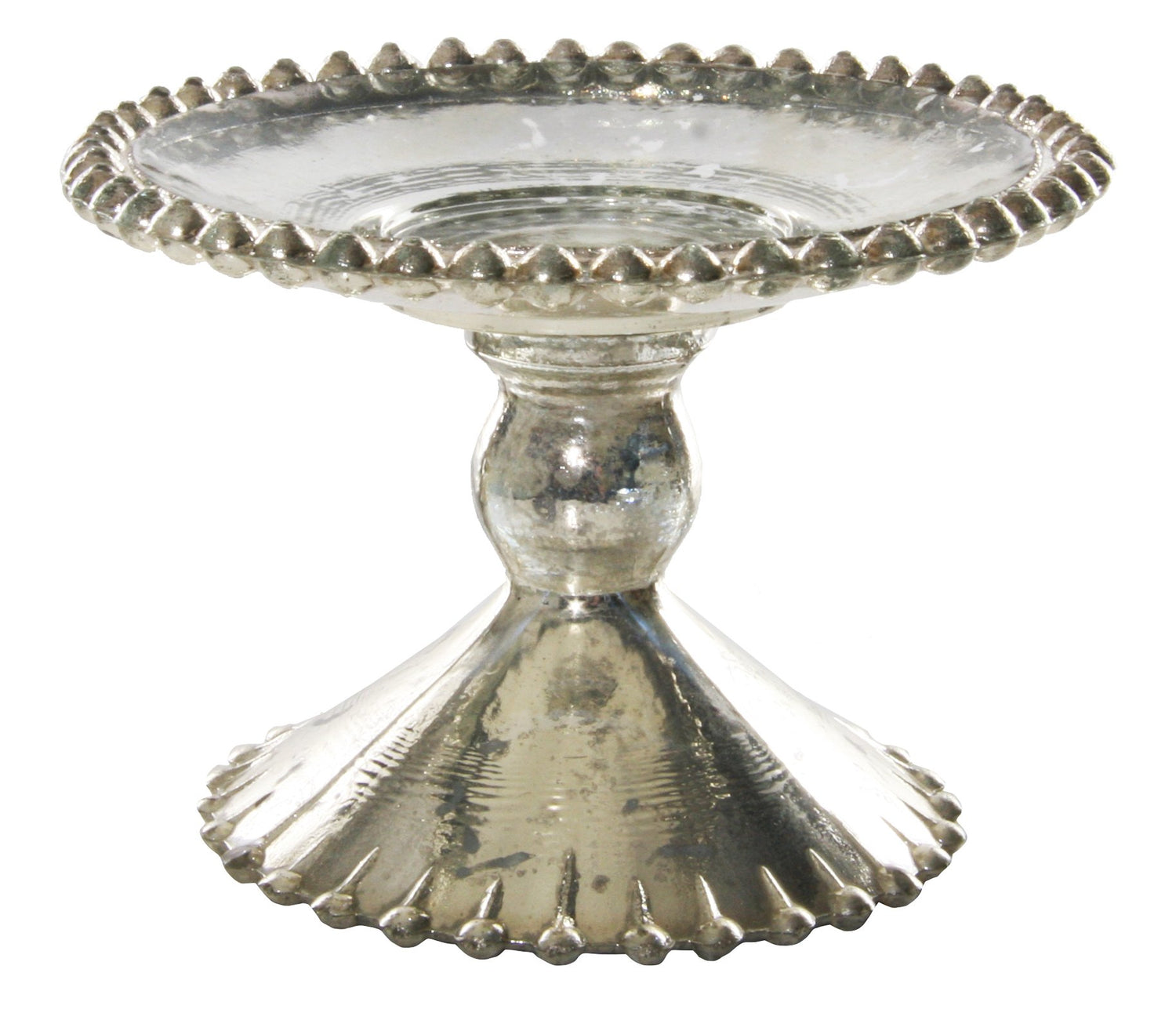 Short Dotted Edge Glass Plate Stand