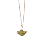 Ginkgo Single Leaf Pendant Necklace