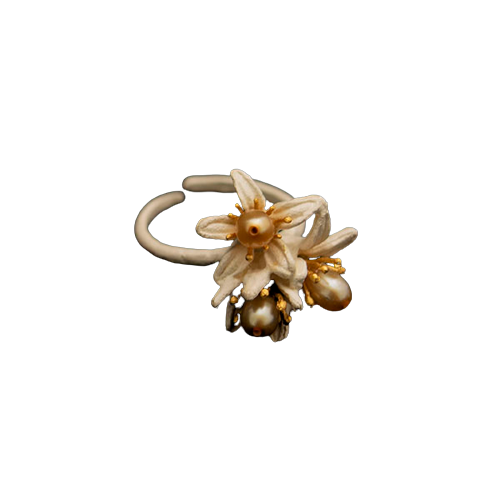 Orange Blossom Triple Flower Ring