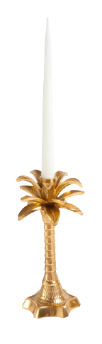 Golden Palm Candlestick Holder