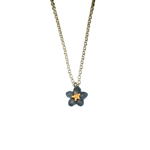 Forget Me Not Single Flower Pendant Necklace