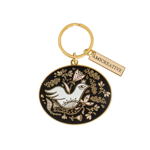 Royal Bird Enamel Keychain