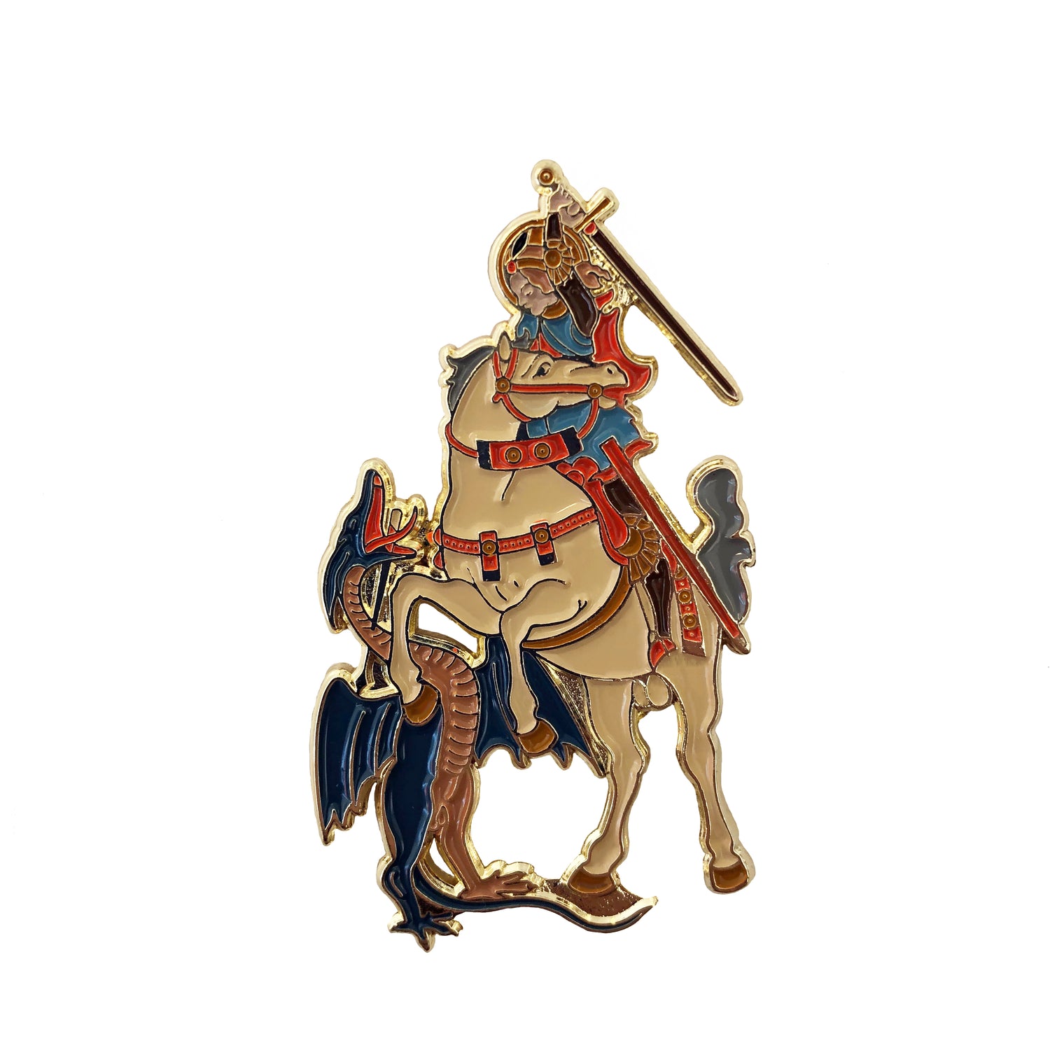 Saint George Slaying the Dragon Enamel Pin