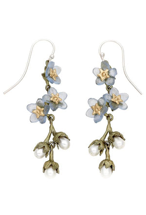 Forget-Me-Not 3 Flower Shower Wire Earrings
