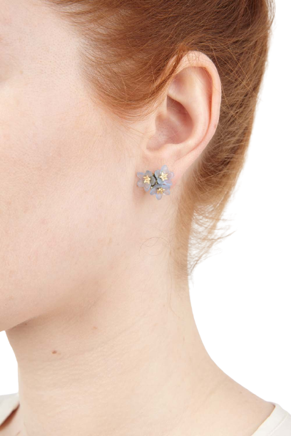 Forget Me Not Triple Flower Cluster Post Earrings