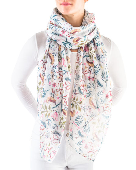 Courtyard Birds Scarf
