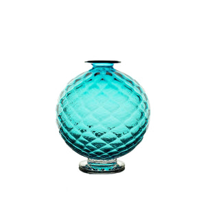 Aqua Blown Glass Sphere Vase