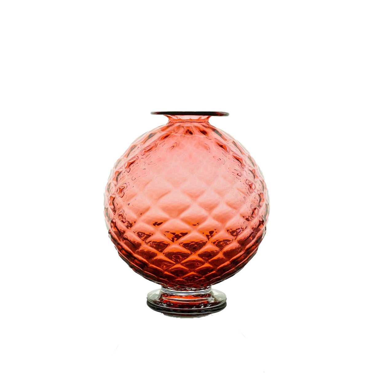 Rose Blown Glass Sphere Vase