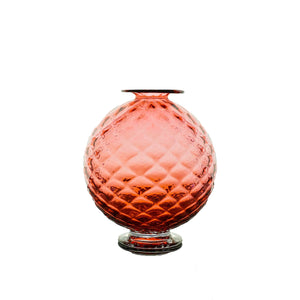 Rose Blown Glass Sphere Vase
