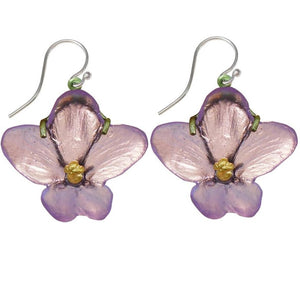 African Violet Wire Earrings