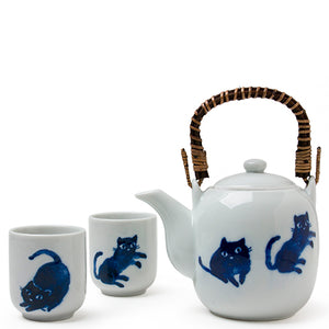 Blue Cats Tea Set