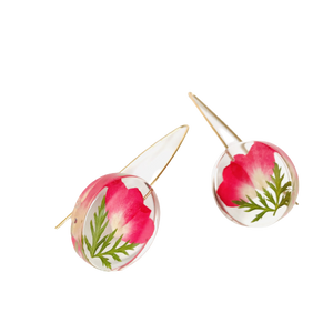 Rose Petals Full Moon Earrings