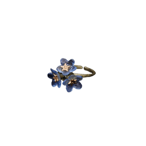 Forget-Me-Not Triple Flower Adjustable Ring