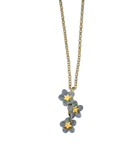 Forget Me Not Triple Flower Pendant Necklace