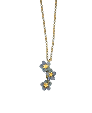 Forget-Me-Not 16" Triple Flower Pendant Necklace