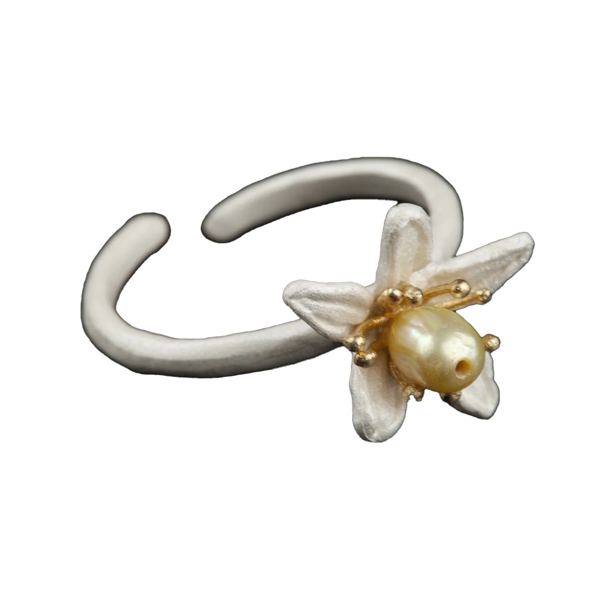 Orange Blossom Single Flower Ring