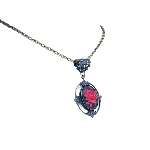 Rose cameo necklace online