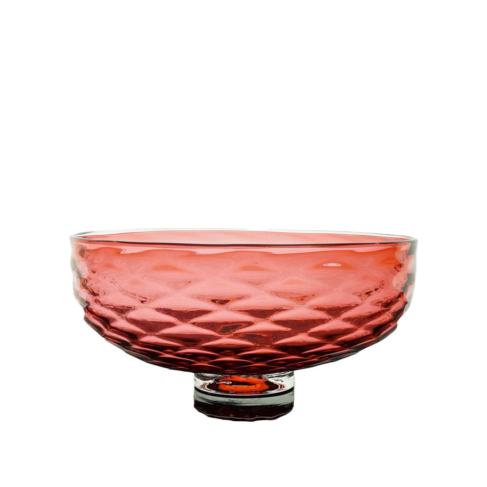 Rose Blown Glass Low Bowl